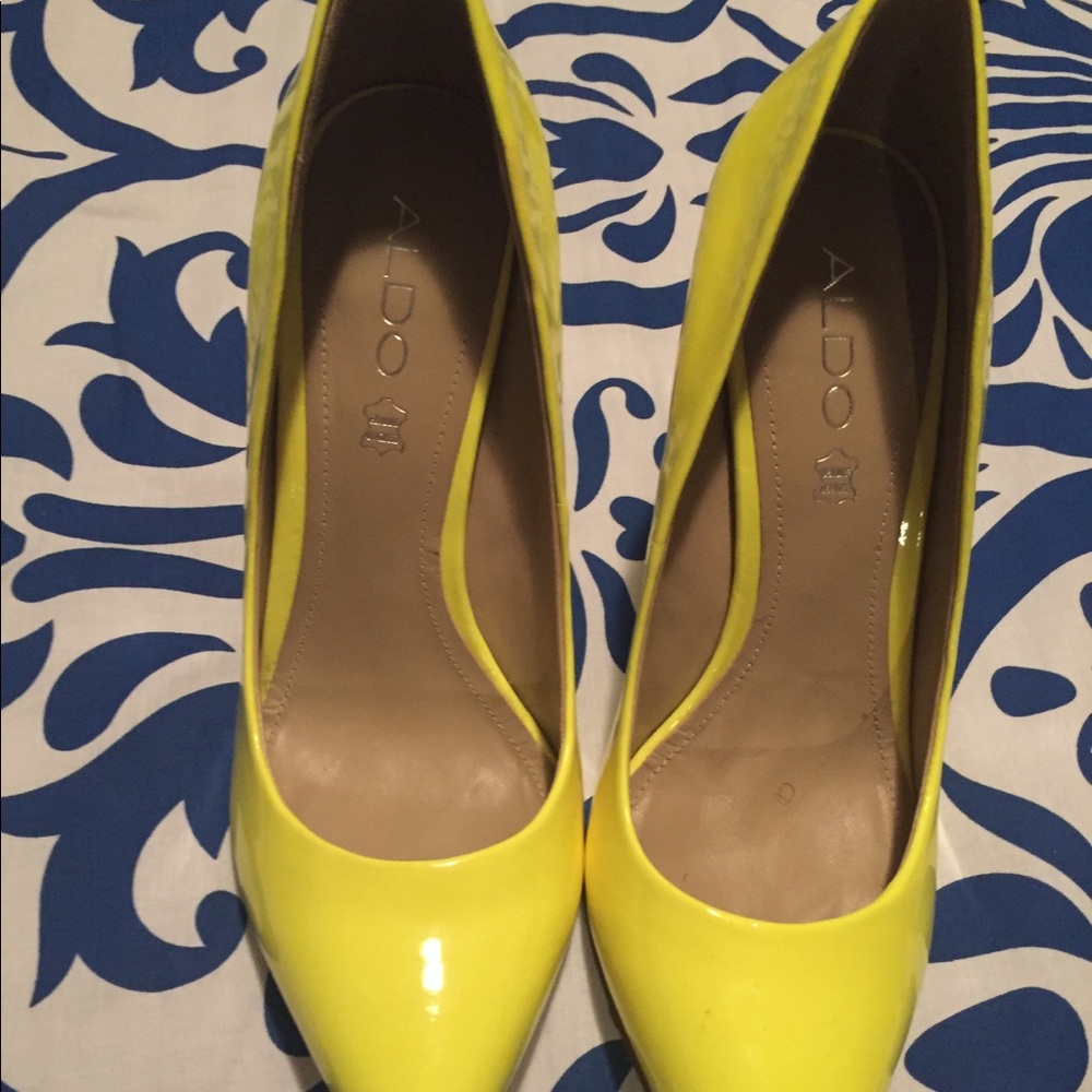 Neon yellow heels